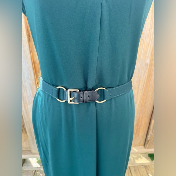 Lauren Ralph Lauren Belted Jersey Mock Neck Green Dress size 8. - Picture 5 of 11